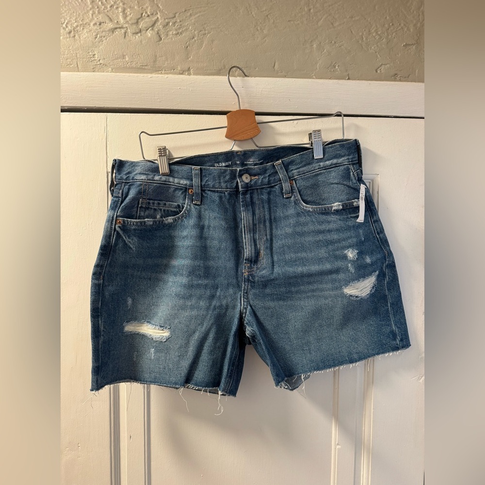 Old Navy Distressed Denim Shorts, Size 10, NWT